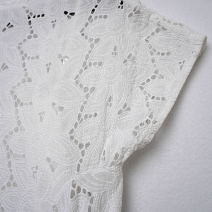 Merlette Ballou Floral 100% Cotton Eyelet Minidress XXS