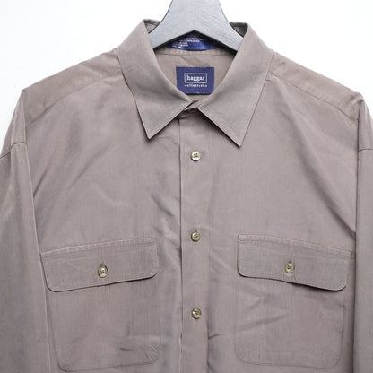 Vintage Haggar Collections Taupe/Gray/Brown Shirt - Utility Style Button Up Size L