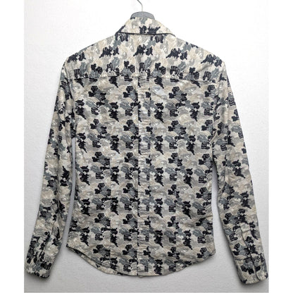 Band of Outsiders Men's Printed Button-Down Shirt - Map/Camo Print Sz 0 (XS)