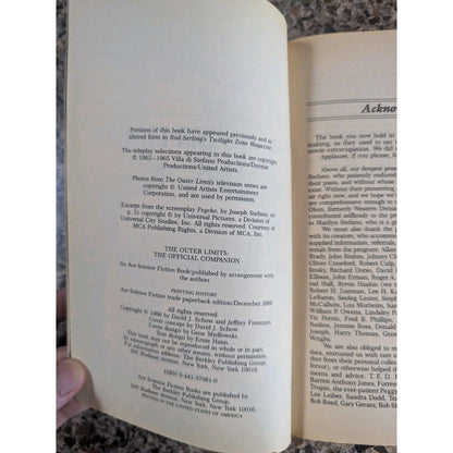 Outer Limits : The Official Companion by Jeffrey Frentzen and David J. Schow...