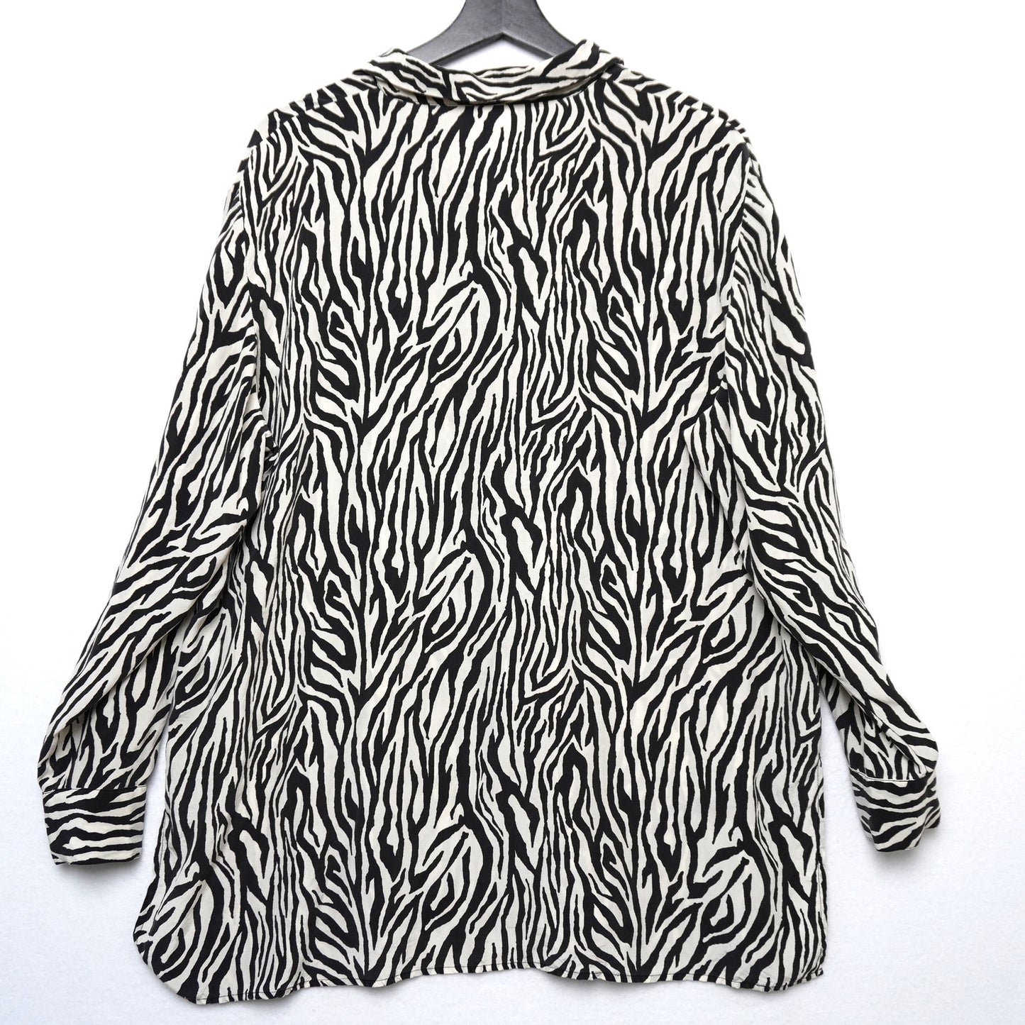 California Style Zebra Print 100% Silk Top XL