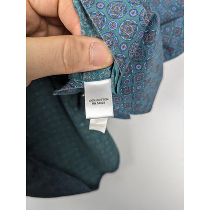 Banana Republic Green Patterned Tailored Slim Fit Shirt Size Small