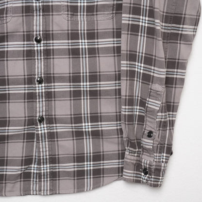 J.Crew Flannel Shirt Mens M Gray Blue Plaid Long Sleeve Cotton Casual