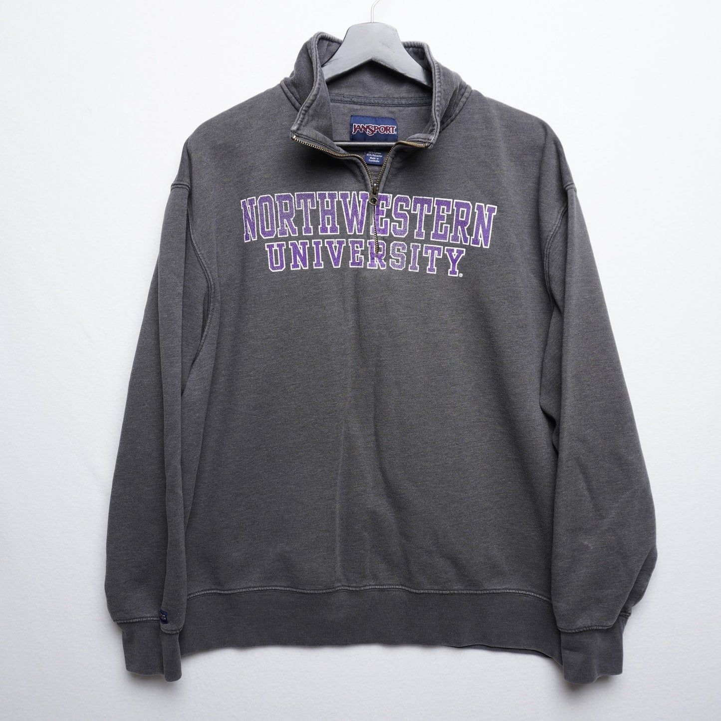 Jansport Northwestern University Quarter Zip Sweatshirt | XL Gray Collegiate Pullover