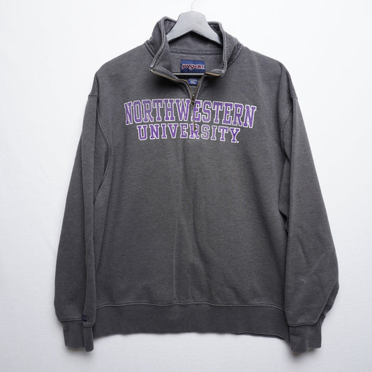 Jansport Northwestern University Quarter Zip Sweatshirt | XL Gray Collegiate Pullover