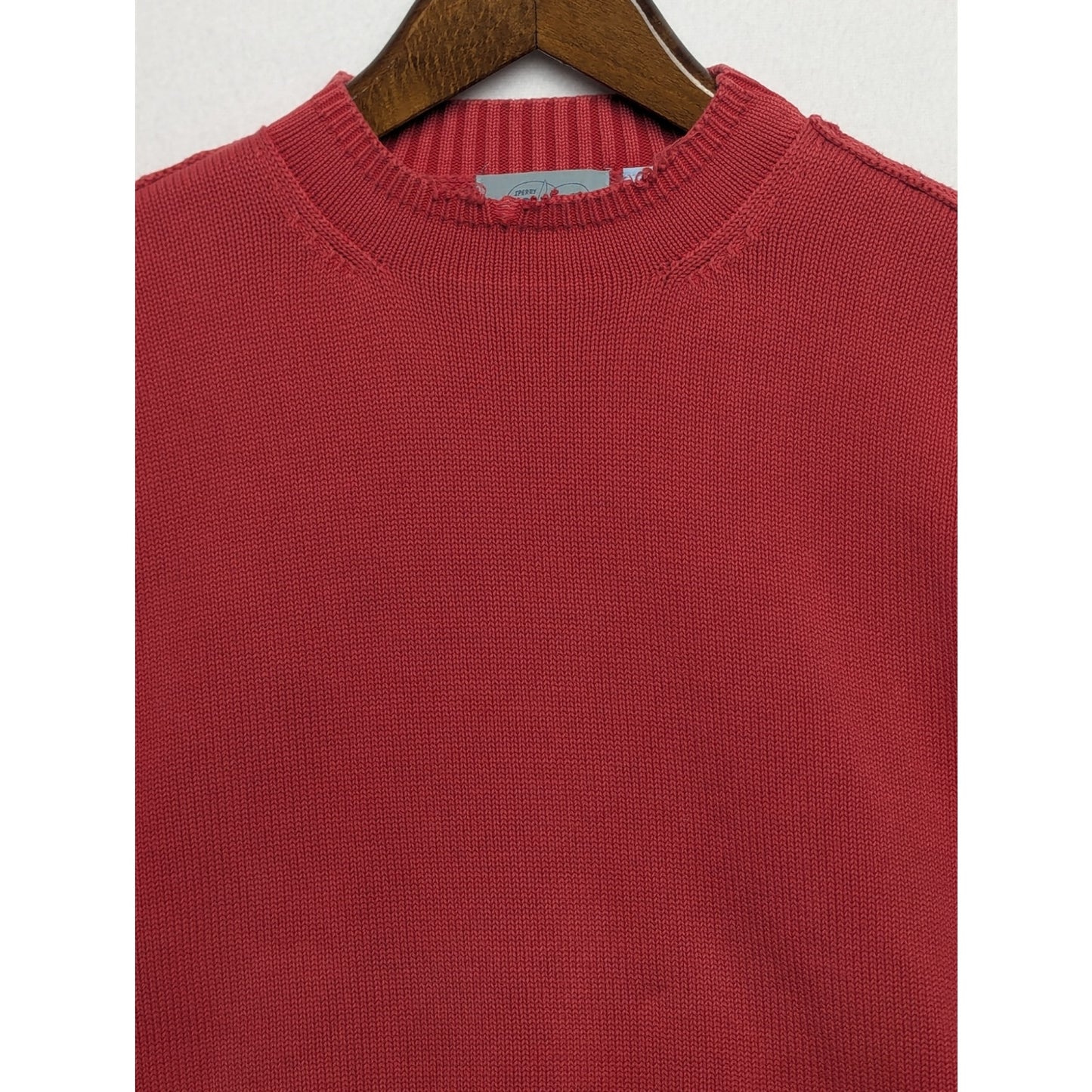Vintage Sperry Top Sider Red Cotton Crewneck Sweater Men's Size M