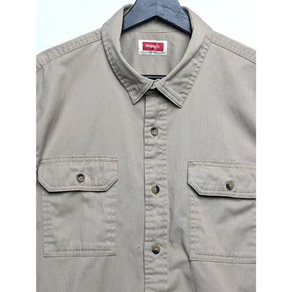 Wrangler Work Shirt Khaki Color Men's Size Large