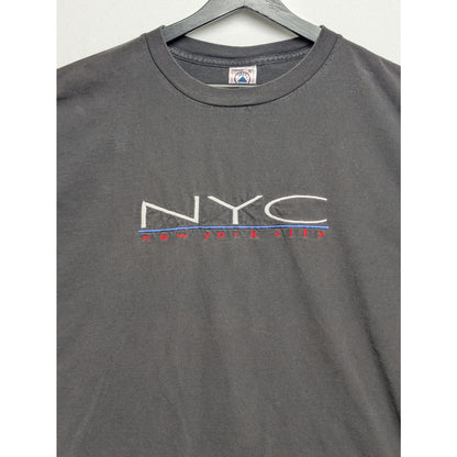 Vintage Embroidered NYC Black T-Shirt XL