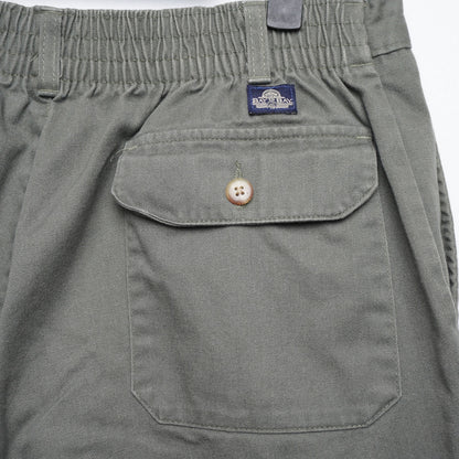 Vintage Bay to Bay Green Cotton Shorts Elastic Waist Pleated Waist 38
