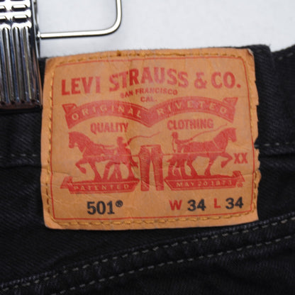Levi's Black 501 100% Cotton Made in Egypt 34x34
