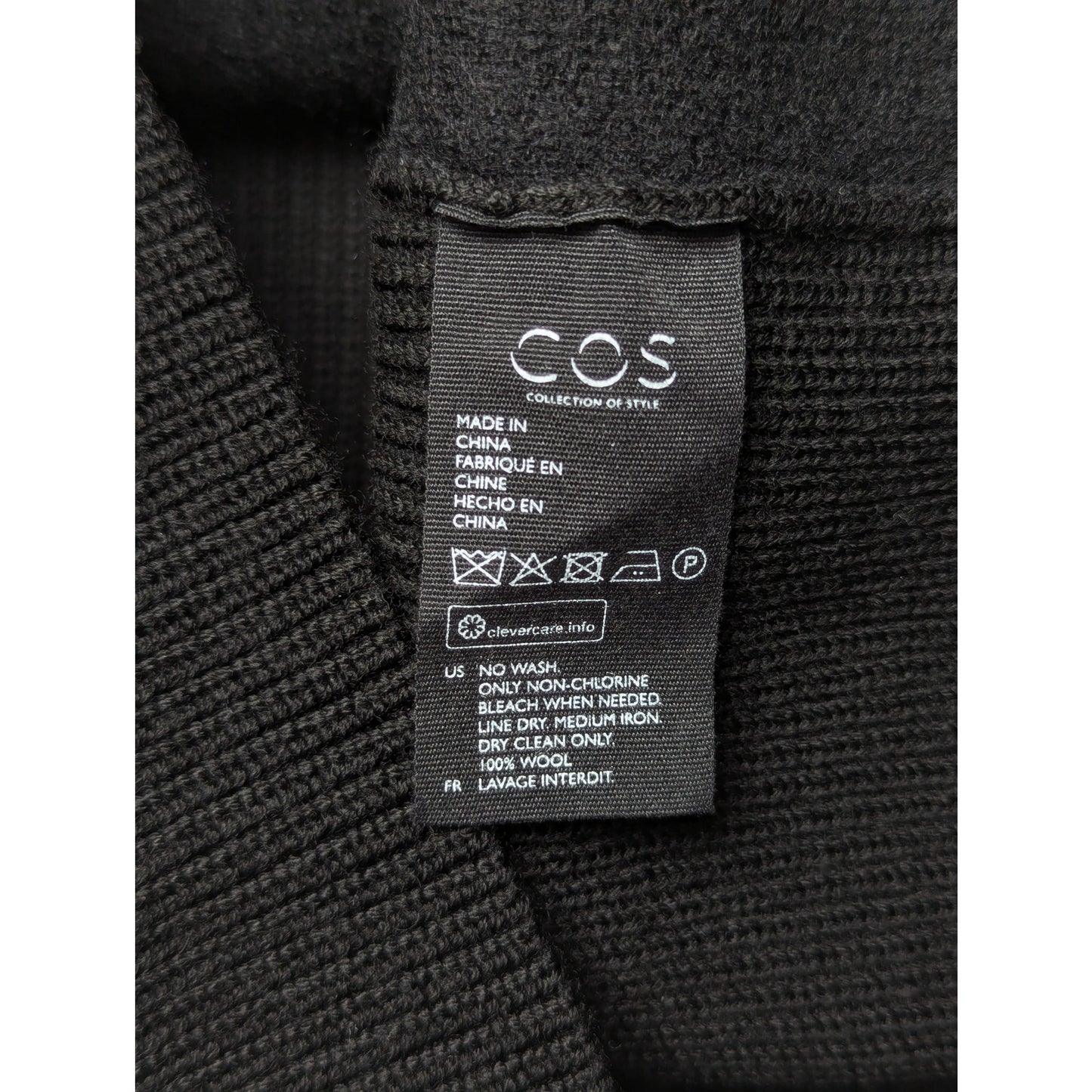 COS Black Wool Dress Size S