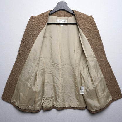 Vintage Anne Klein II Wool Blazer Brown Textured Minimalist Jacket US4