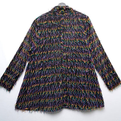 Car Pool Couture Multi Color Fringe Jacket 100% Cotton M
