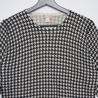 Nordstrom Studio 121 Wool Silk Blend Houndstooth Sweater M
