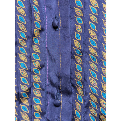 Alexandria VTG Purple Graphic Print Striped Blouse Size 8