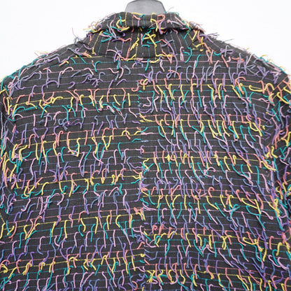 Car Pool Couture Multi Color Fringe Jacket 100% Cotton M