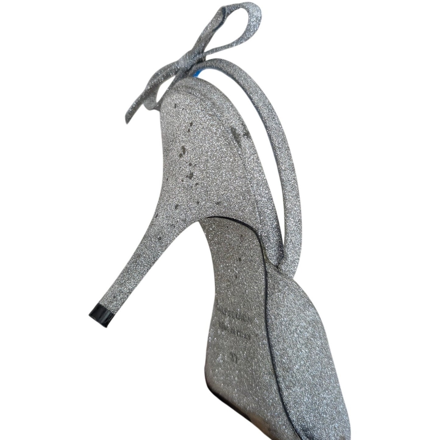Balenciaga Glitter Knife Heels Slingback Bow 37