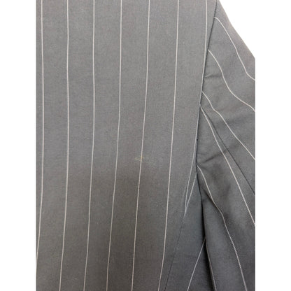 John Galliano SS2006 Pinstripe Newspaper Print Classic Scarf Cotton Blazer EU48