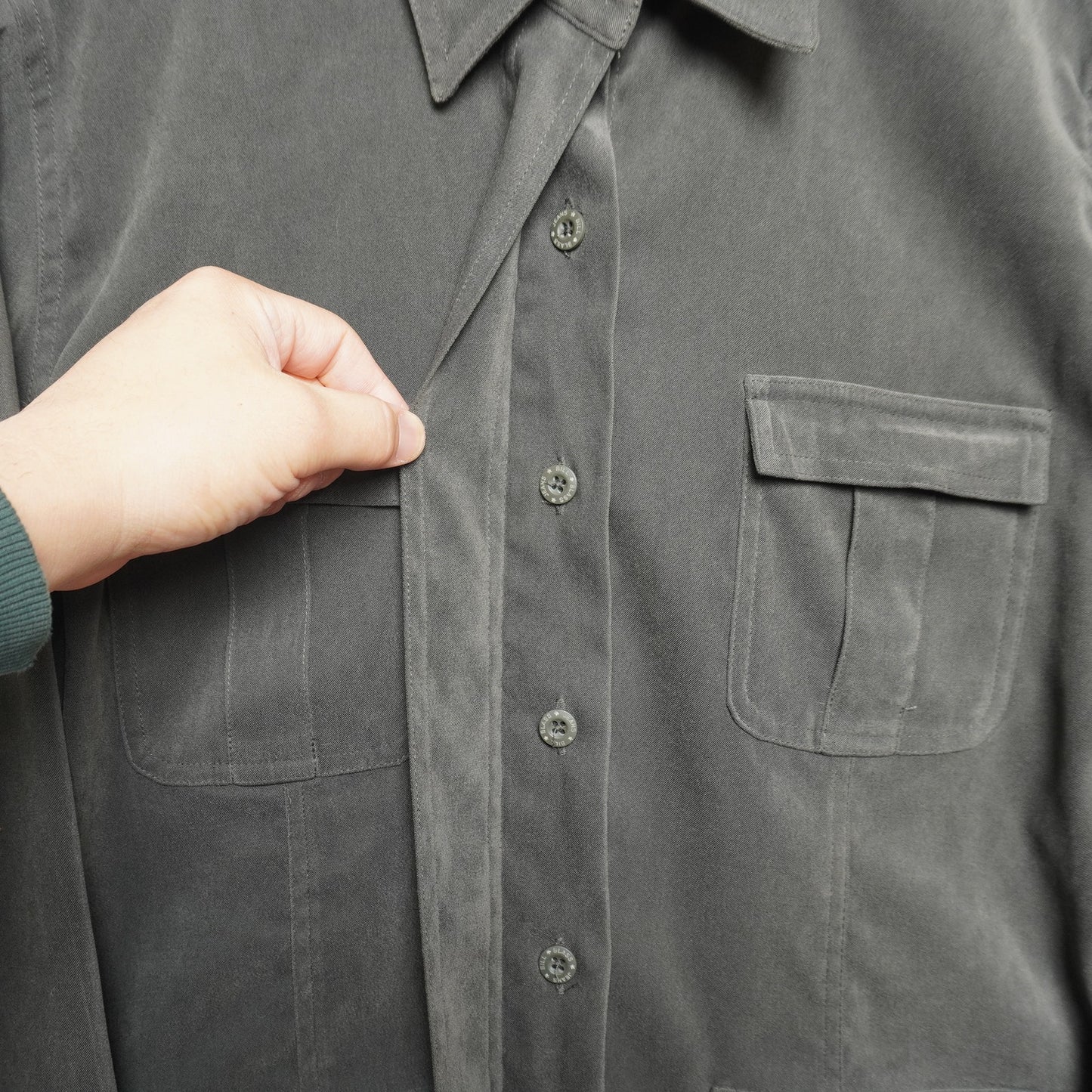 Vintage Bill Blass Jeans Dark Green Shirt Jacket Women's Size L