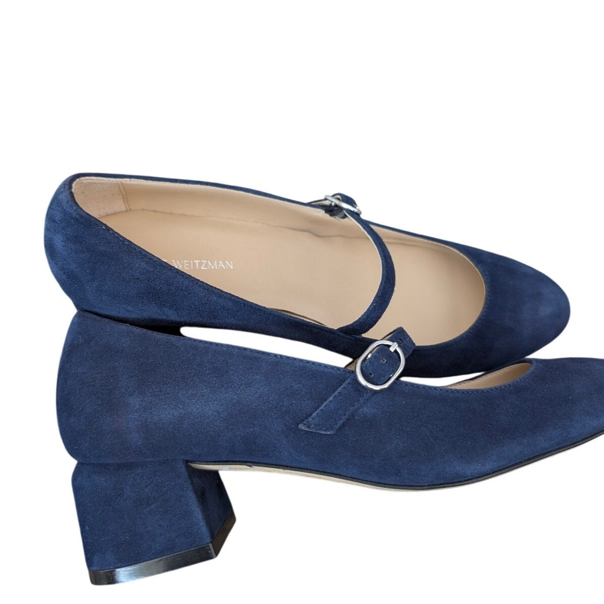 Stuart Weitzman Gabby 45 Maryjane Pumps 6.5 Navy Suede