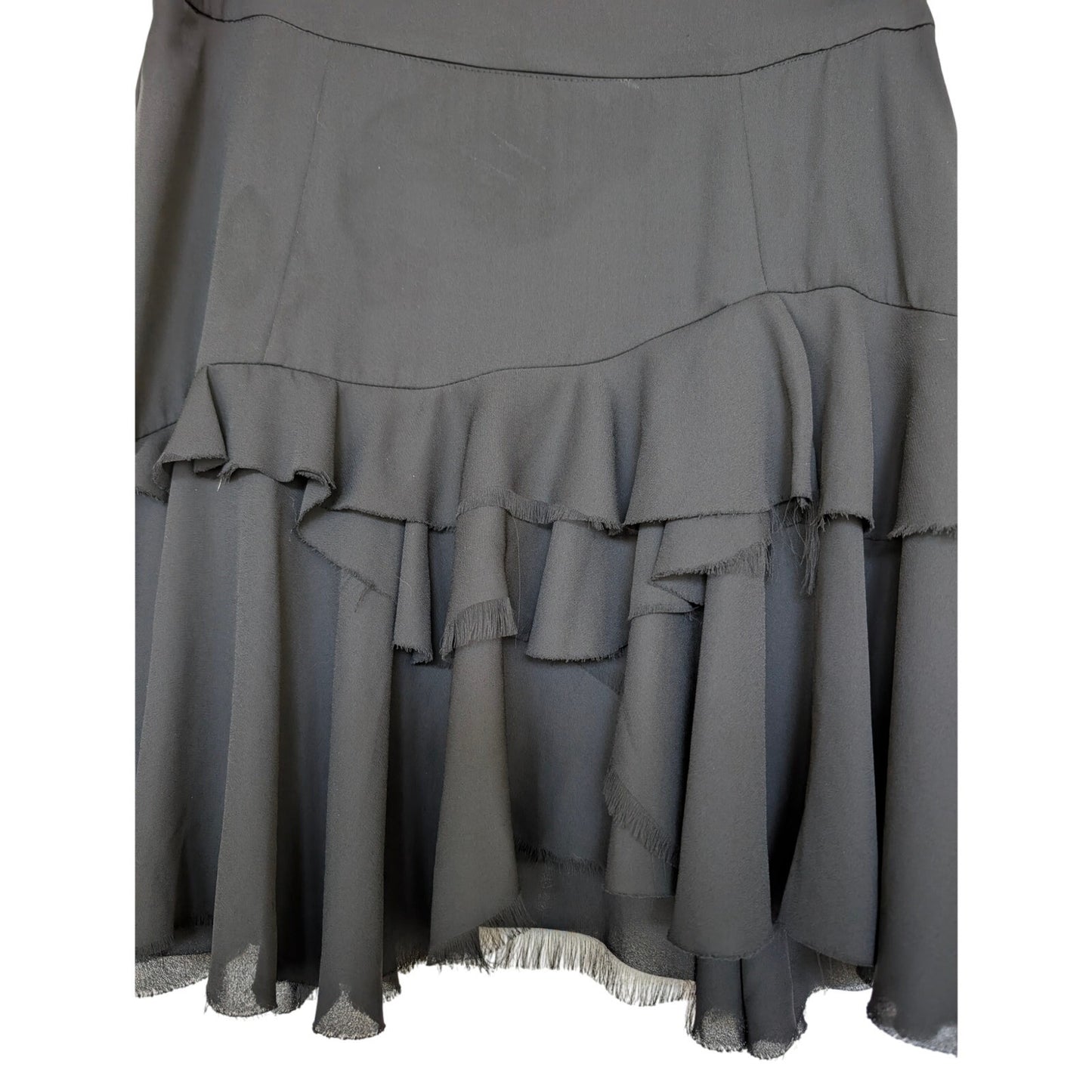 Diesel Black Ruffle Fray Hem Skirt Size 27