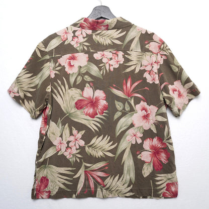 Vintage Tommy Bahama Silk Blend Hawaiin Pink Flower Shirt M