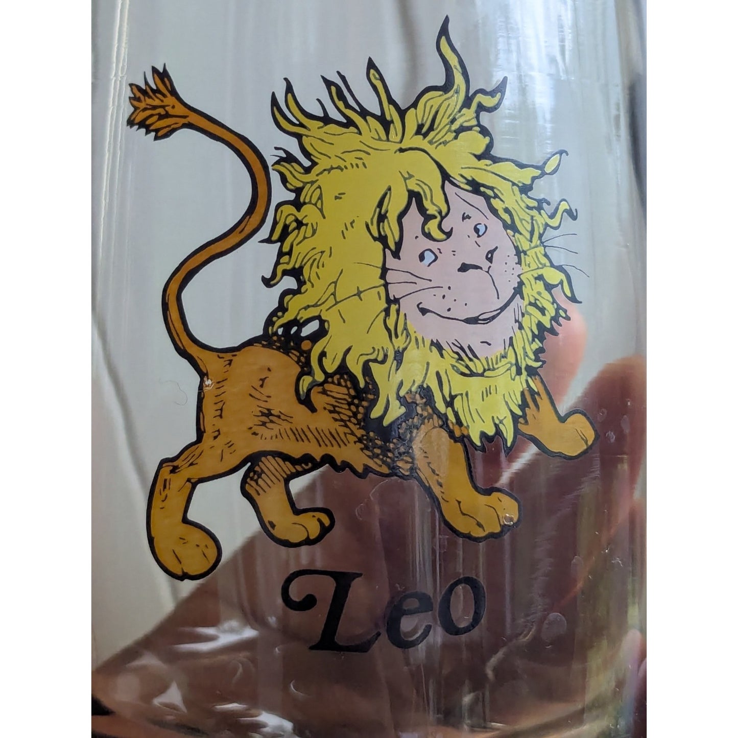 Vintage Leo Zodiac Glass – Astrology Barware – Smoky Glass Lion Cup