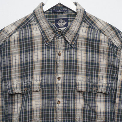 Vintage Dockers Green/Cream Flannel Shirt 100% Cotton Size L