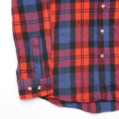 Vintage Fieldmaster Wool Shirt Men’s M Red Blue Plaid Lined Flannel Made in Korea