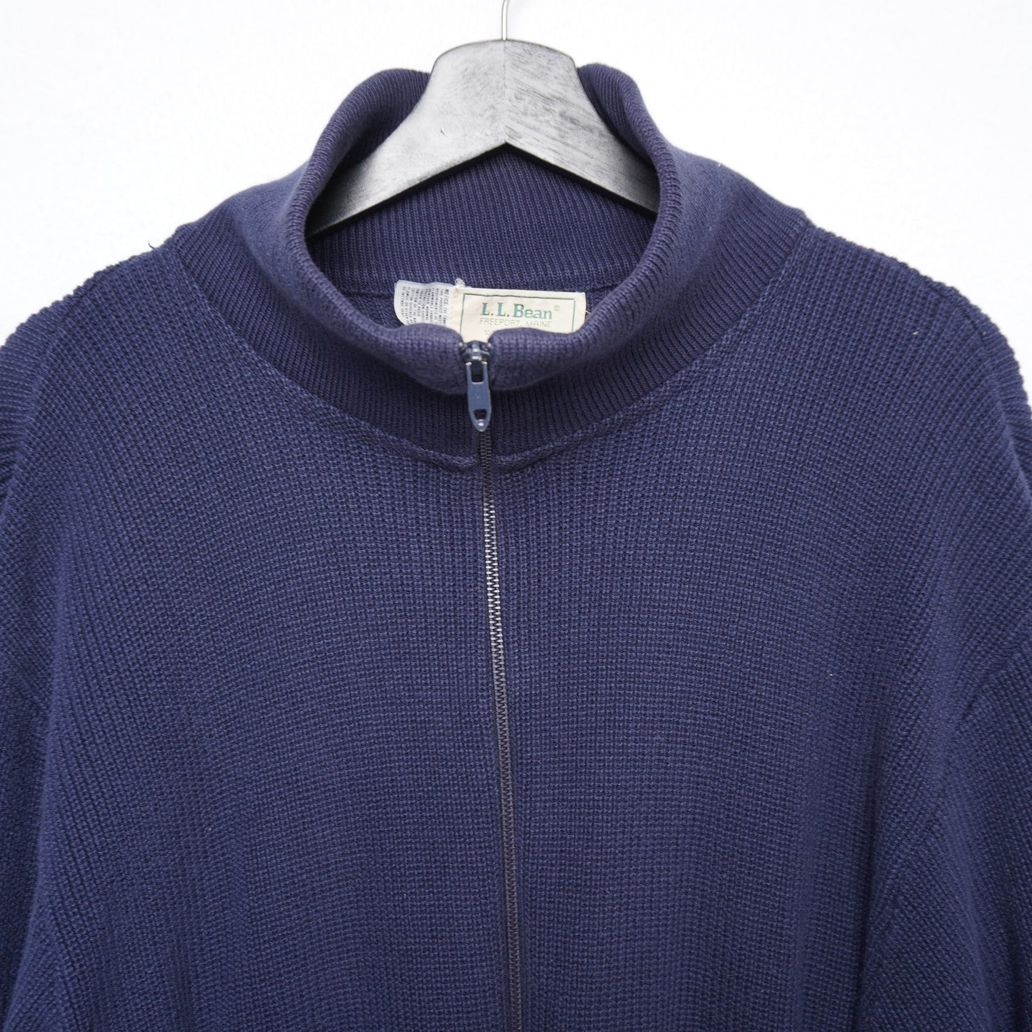 L.L. Bean USA Navy Cotton Full-Zip Sweater Jacket Men’s L