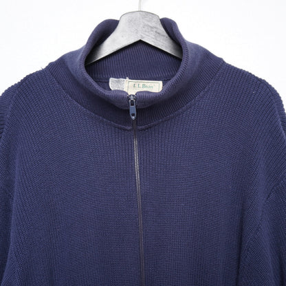 L.L. Bean USA Navy Cotton Full-Zip Sweater Jacket Men’s L