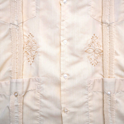 Vintage Farah Embroidered Guayabera Shirt Cuban Style 42