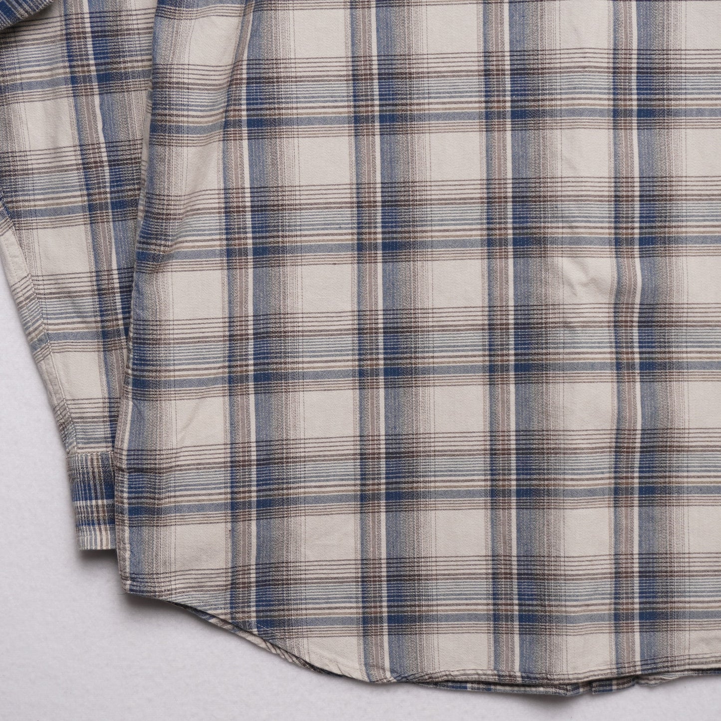 Columbia Sportswear Gray/Blue/Brown Cotton Plaid Shirt Size L