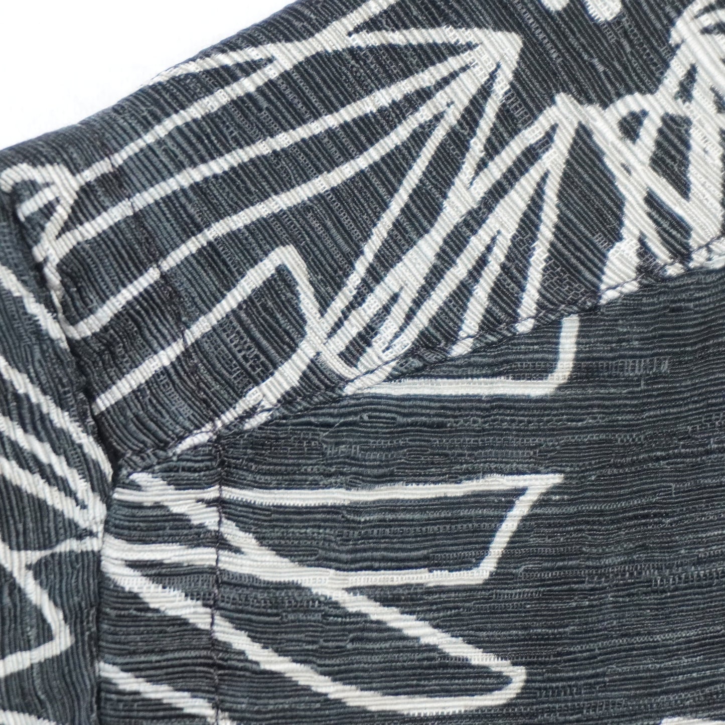 Geoffrey Beene Black Silk Linen Short Sleeve Shirt Abstract Floral Print Size XL