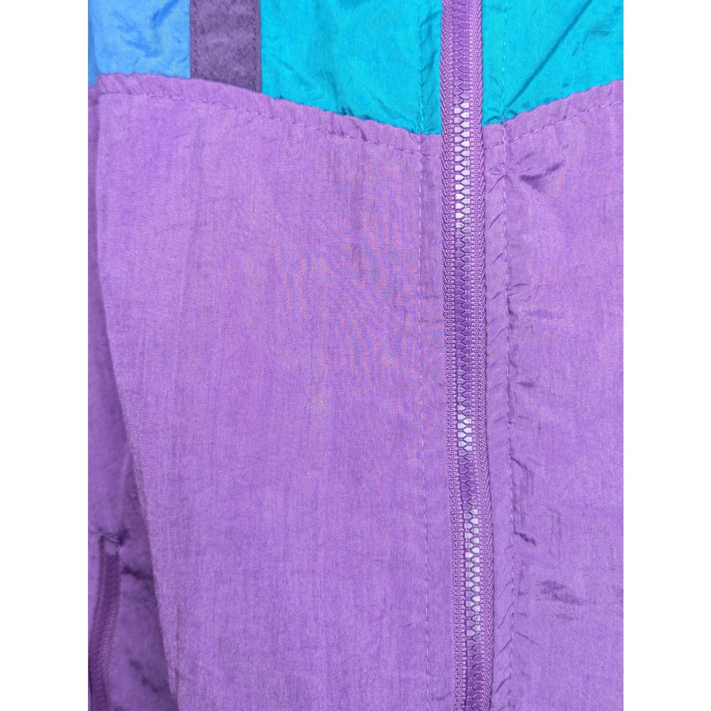 Vintage Columbia Women's Blue/Purple/Green Zip-Up Windbreaker Size L