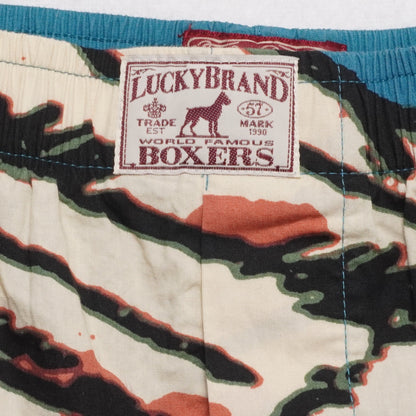 Lucky Brand Teal Cotton Boxers Native American Chief Graphic NWT Deadstock