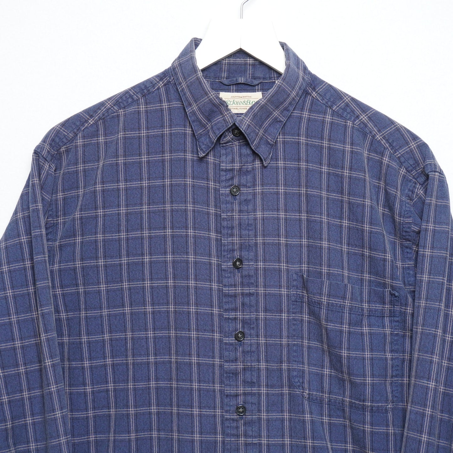 St Johns Bay Plaid Check Flannel Casual Button Down M