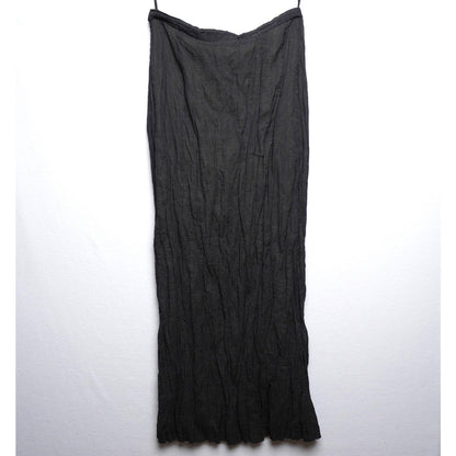Y2K Banana Republic Black Crinkle Maxi Skirt - Made in IT Wool Blend Size 12
