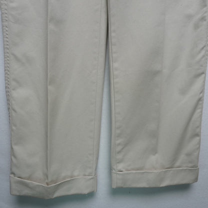 Lee Pleated and Cuffed Stone Color Khakis Size 34x32 100% Cotton