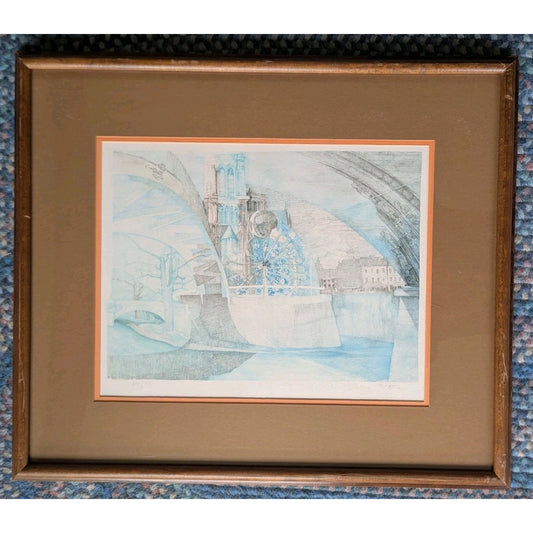 Anton Krajnc Signed Numbered Lithograph 204/350 – Surreal Architectural Scene