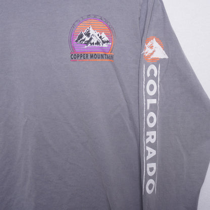 Copper Mountain Long Sleeve Graphic T-shirt Gray Size Small
