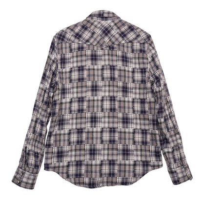 Lucky Brand Western Snap Shirt Men’s Medium Patchwork Plaid 100% Cotton