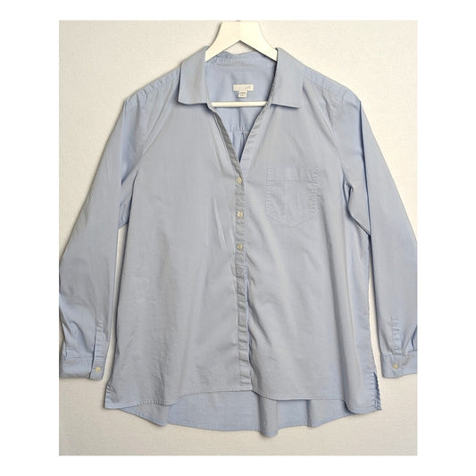 J.Jill Women's Blue Cotton Blend Button Up M