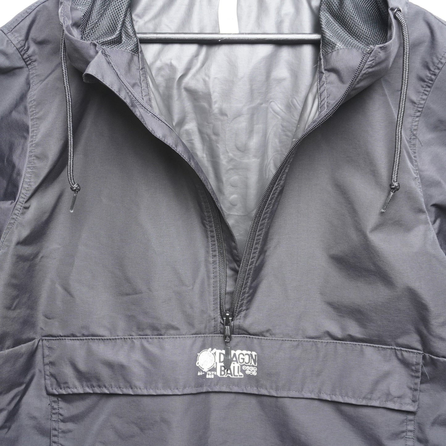 Dragon Ball Windbreaker Jacket | Anime Manga Graphic Anorak Hoodie Black Sz M