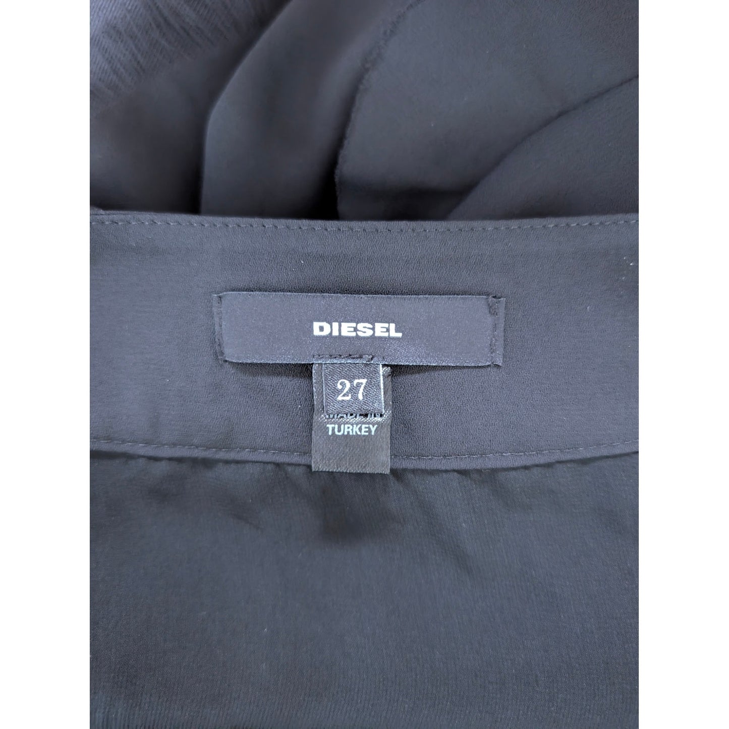 Diesel Black Ruffle Fray Hem Skirt Size 27