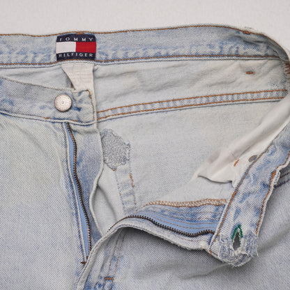 Vintage Tommy Hilfiger Jeans Men's 34x34 Light Wash Denim Crest Logo Classic Fit
