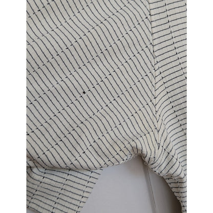 Mossimo Short Sleeve Shirt White with Black Rectangle Grid Pattern XL