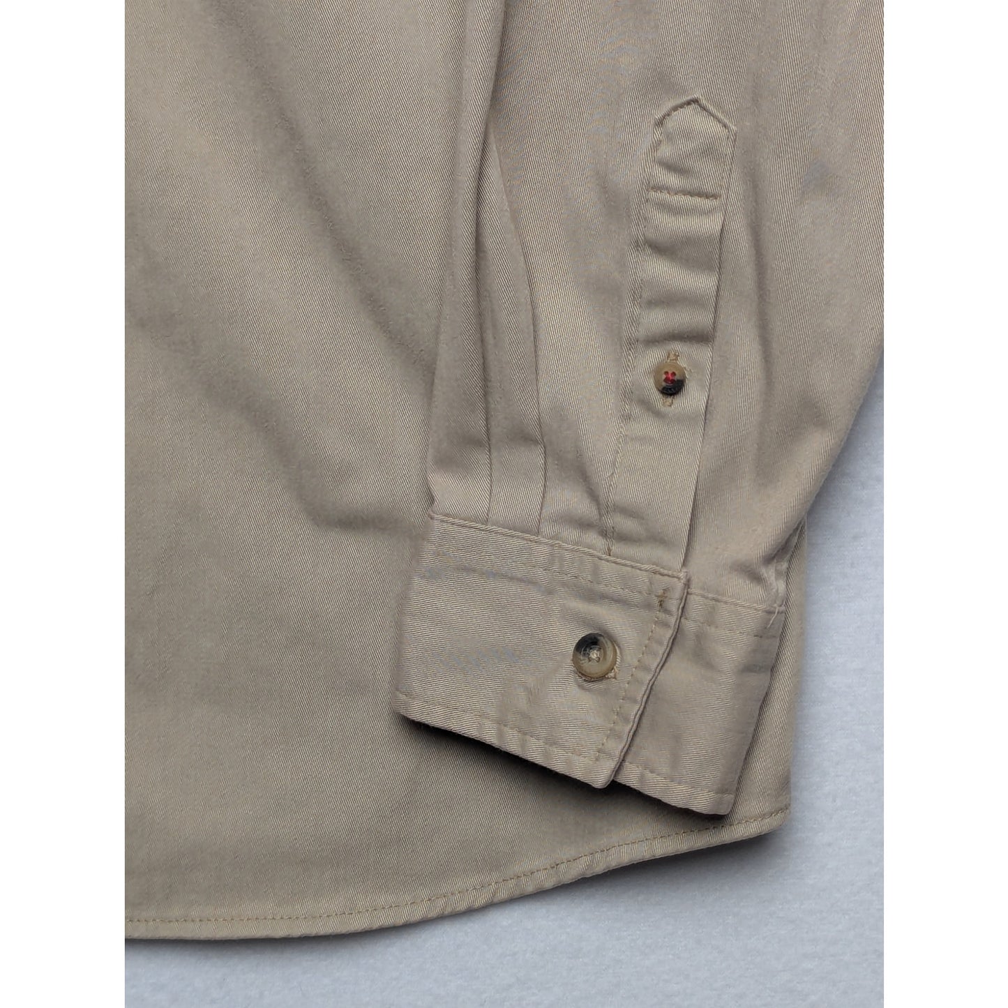 Wrangler Work Shirt Khaki Color Men's Size Large
