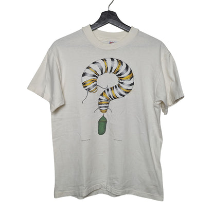 VTG Hanes Liberty Graphics Monarch Butterfly Question Mark T-Shirt Size Medium