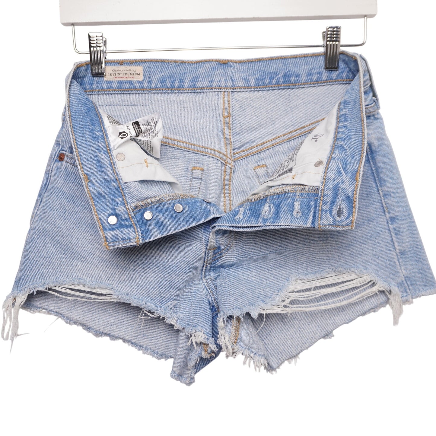 Levi's Premium 501 Cut Off Shorts Women's 26 Distressed 100% Cotton Button Fly
